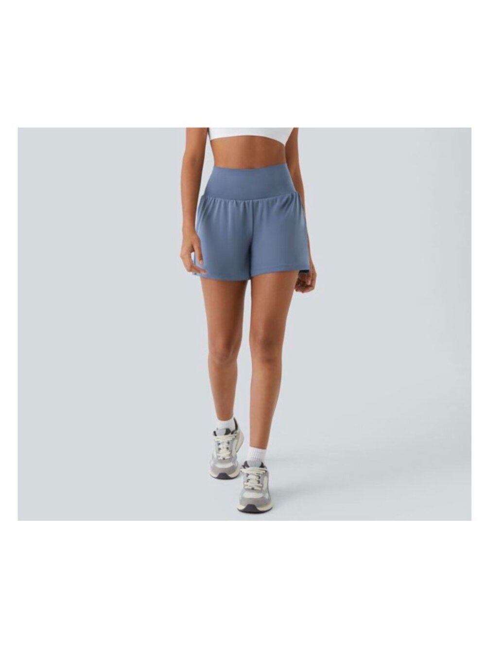 Halara L Womens shorts 5" High-Waisted Light Blue Athletic Shorts L With Tags